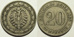 Wilhelm I - 20 Pfennige 1888, Hamburg - German Empire