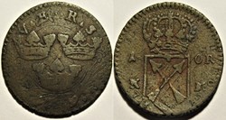 Sweden, Ulrika Eleonora - 1 Öre Kopparmynt 1719 - Recoined on 1718