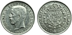 Gustaf V of Sweden - 1 Krona 1931