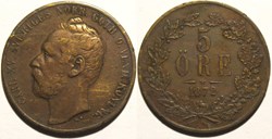 Sweden - Carl XV - 5 Öre 1872