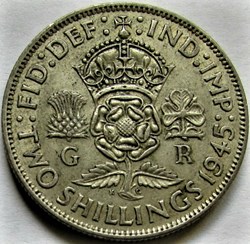 George VI - Two Shillings / Florin 1945 - Great Britain