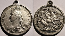 Queen Victoria - Medalet St George ca. 1887 - Great Britain
