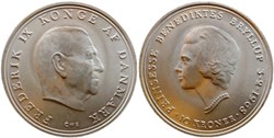 Frederik IX of Denmark - 10 Kroner 1968 - Wedding of Princess Benedikte