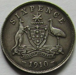 Edward VII - 6 Pence 1910 - Australia (ex.2)