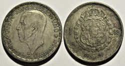 Gustaf V of Sweden - 1 Krona 1947