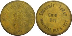 1958 Canada - Montreal Club Token, Coin Day Souvenir