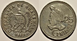 Guatemala - 25 Centavos 1986