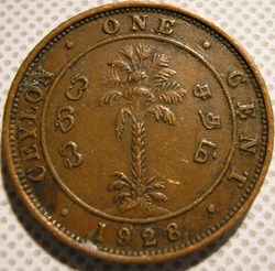 George V - One Cent 1928 - Ceylon