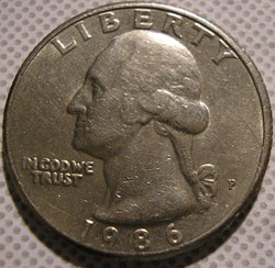 1986 P Quarter Dollar