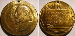 Edward VII & Alexandra - 1909 University of Birmingham Medal - UK