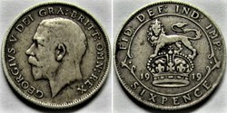 George V - 6 Pence 1919 - Great Britain