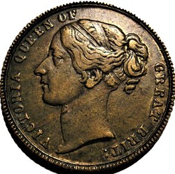Queen Victoria - 1840' Farthing-Token, William Shaw, Stationer & Printer to Manchester, GB