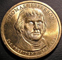 Thomas Jefferson - 2007 One Dollar, Philadelphia Mint