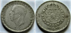 Gustaf V of Sweden - 1 Krona 1945