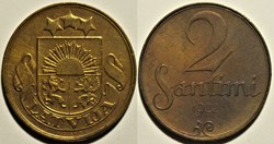 Latvia, Republic of - 2 Santimi 1922