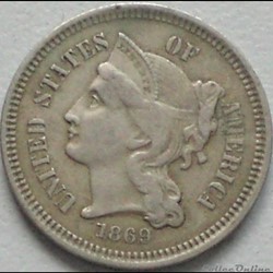 1869 - 3 Cents