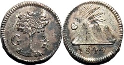 Guatemala - ¼ Real 1844 - Central American Republic