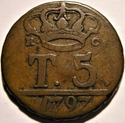 1797 P//RC, Royaume de Naples, 5 Tornesi - Ferdinand III de Bourbon-Siciles