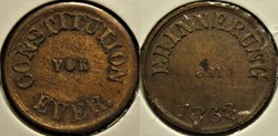 1863 Civil War Token - Constitution For Ever - Erinnerung