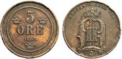 Sweden - Oskar II - 5 Öre 1885