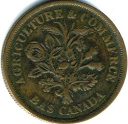 Montreal 1838 Un Sou Bouquet - Banque du Peuple, Rebellion (ex.3)