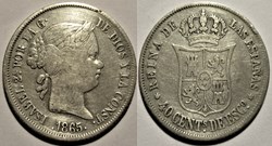 1865 Madrid 40 Centimos - Isabel II de España