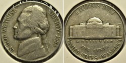 1953 Five Cents Jefferson, Philadelphia (1st Portrait)