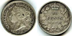 Victoria - 10 Cents 1870 Wide 0/0