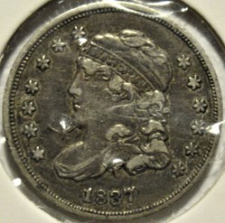1837 Half Dime - 5 Cents - Repunched Date