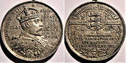 Edward VII- 1902 Coronation, Medallion Guernsey, UK