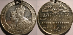 George VI & Elizabeth - 1937 Coronation at Westminster Abbey Medal - UK (ex.2)