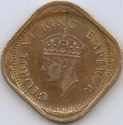 George VI - Half Anna 1944 Calcutta - British India