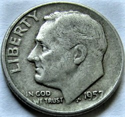 1957 Denver Dime - Repunched Mintmark