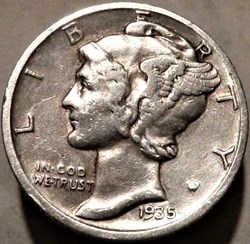 1935 Denver Dime