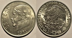 México 1981 - 1 Peso, J. M. Teclo Morelos - E.U Mexicanos