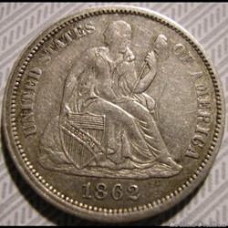 1862 Dime / 10 Cents