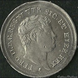 1844 Royaume de Naples, 5 Grana / Mezzo Carlino - Ferdinando II