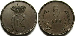 Christian IX Denmark - 5 Øre 1906