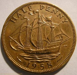 Elizabeth II - Half Penny 1958 - UK