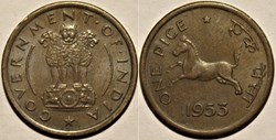 India - 1 Pice 1953, Calcutta