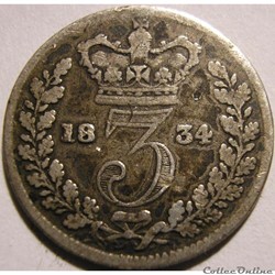William IV - 3 Pence 1834 - Colonial issues