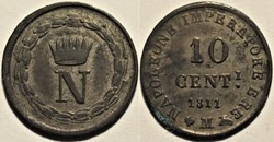 1811 Regno d'Italia, 10 Centesimi Milano - Napoleone I