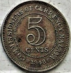 George VI - 5 Cents 1948 - Malaysia