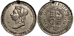 Victoria - 1897 Diamond Jubilee Medal, "Honi soit qui mal y pense"- GB