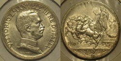 1916 Royaume d'Italie, 2 Lire, Roma - Vittorio Emanuele III