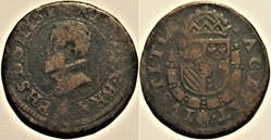 Philip II of Spain - 1 Liard c.1578 - Antwerp, Spanish Netherlands