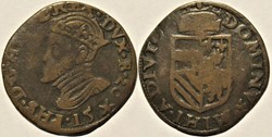 Philip II of Spain - 1 Liard 1593 - Maastricht, Spanish Netherlands