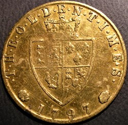 George III - 1797 Spade Guinea Token imitation, Great Britain (ex.3 var.)