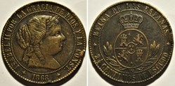 1868 Jubia - 2½ Centimos - Isabel II España (ex.2)