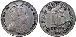 Edward VII - 10 Cents 1910 - Ceylon
